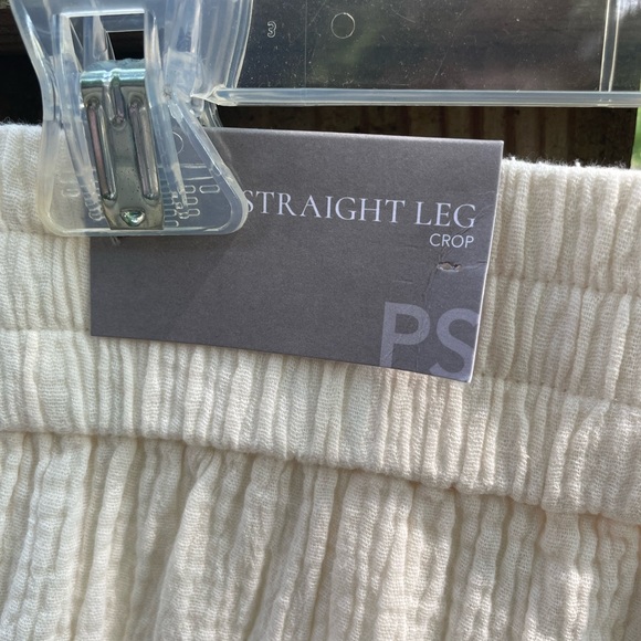 NWT soft surrounding linen summer capris pants cropped straight leg white - Picture 4 of 5